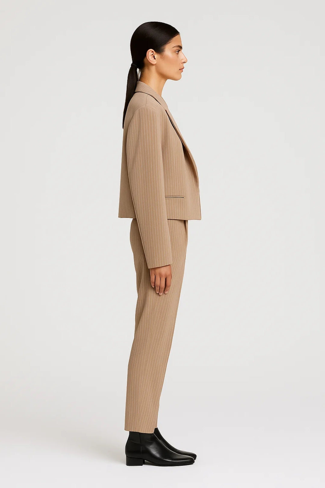 Korte blazer met strepen | Elegant en gestructureerd | Professionele look