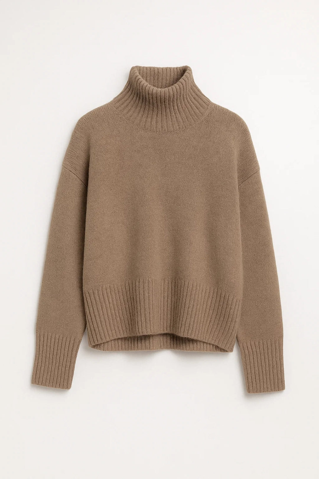 Trui Dames | Hoge Col en Geribde Boorden | Warme en Tijdloze Look