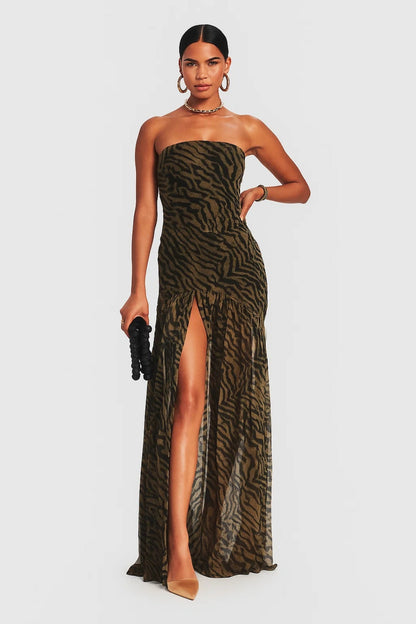 Lange bustierjurk | Zebraprint | Glamoureus en gedurfd