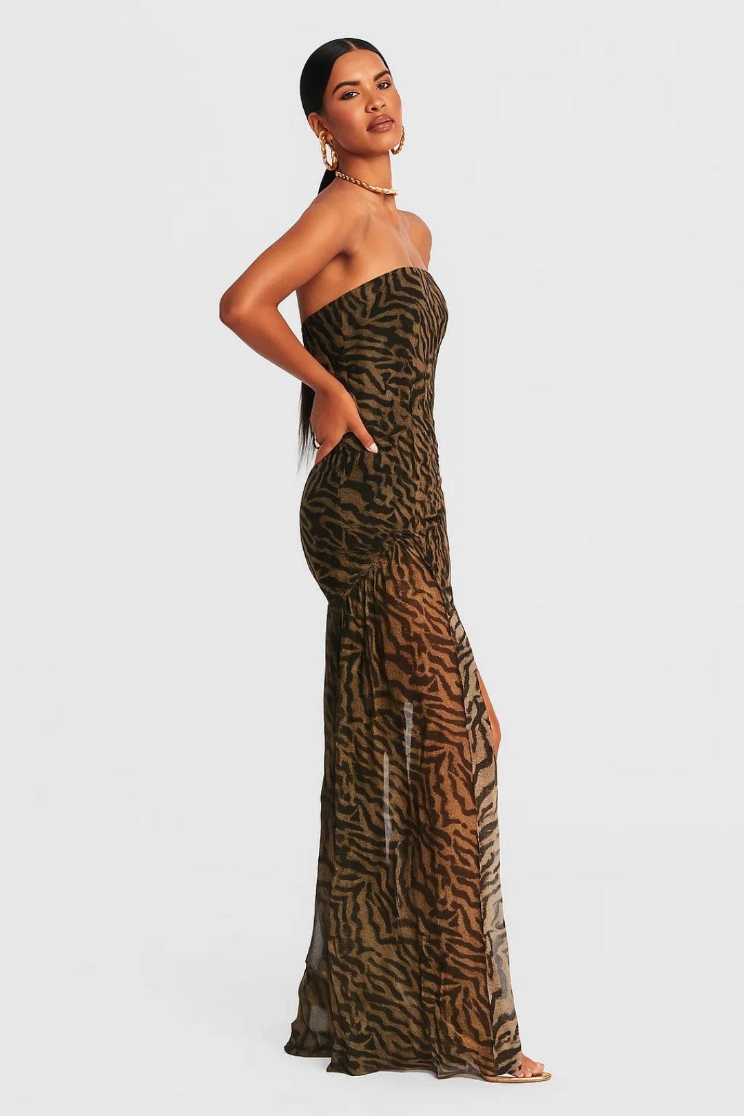 Lange bustierjurk | Zebraprint | Glamoureus en gedurfd