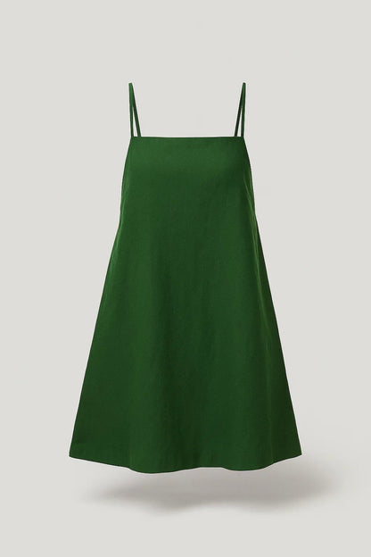 Kort jurkje met dunne bandjes | Rechte halslijn | Uitlopende snit