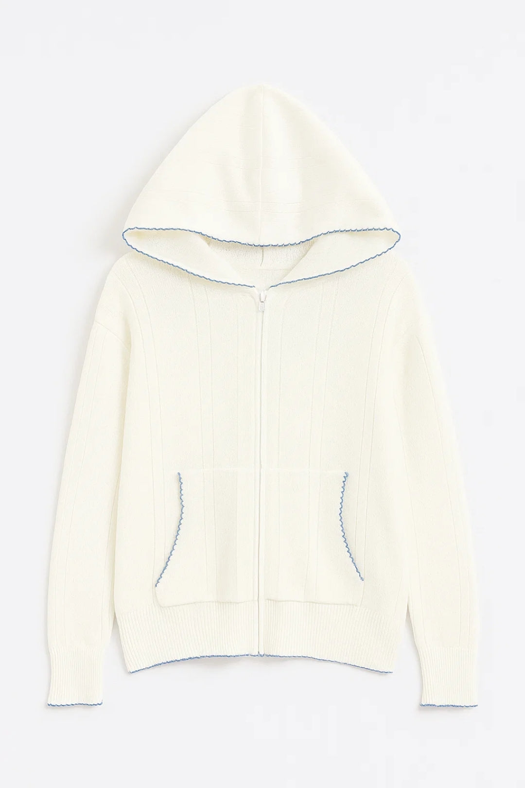 Gebreide Hoodie Dames | Ritssluiting en Contrasterende Afwerking | Comfort met Detail