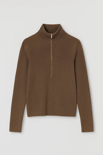 Rib Knit | Halfhoge Kraag met Rits | Comfort en Warmte