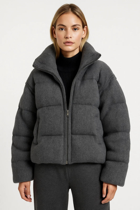 Gewatteerde Pufferjas Dames | Opstaande Kraag | Warm en Comfortabel