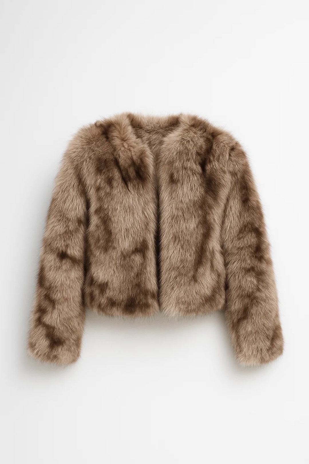 Kort Bontjack | Luxe Volumineuze Textuur met Gemêleerd Effect | Warm en Elegant