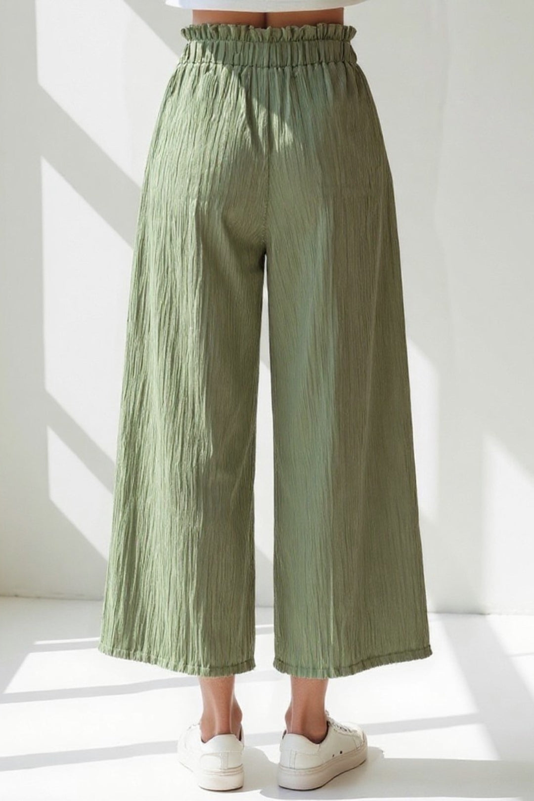 Ruime broek van crêpe-stof | Hoge elastische taille | Licht en luchtig design