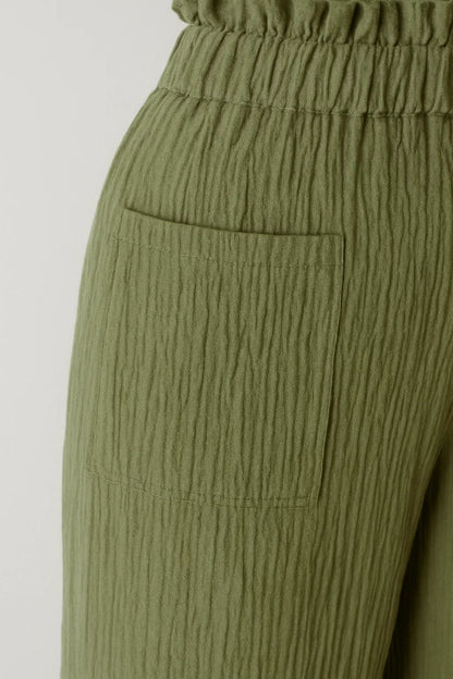 Ruime broek van crêpe-stof | Hoge elastische taille | Licht en luchtig design