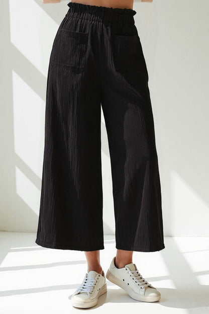 Ruime broek van crêpe-stof | Hoge elastische taille | Licht en luchtig design