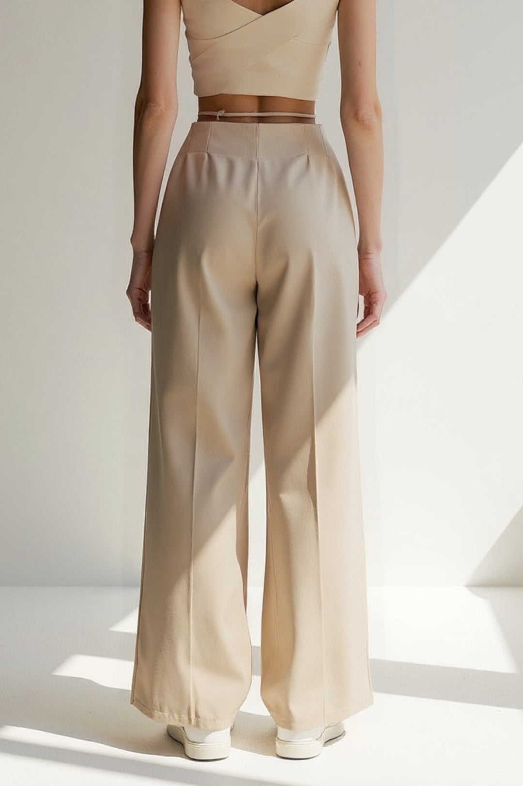 Palazzo-broek met dunne riem | Elegante plooien | Verfijnd design