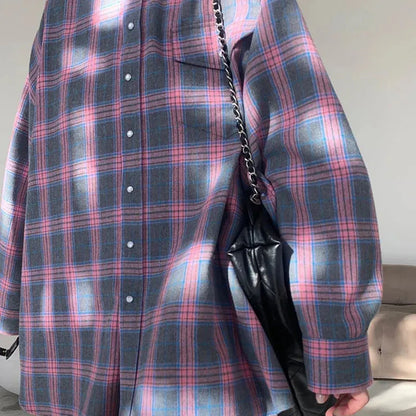 Elin™ Oversized Plaid Shirt – Vintage, Los & Tijdloos Chic