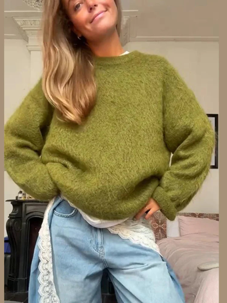 Mora™ Mohair-look Knit – Zacht, Losvallend & Effortlessly Chic