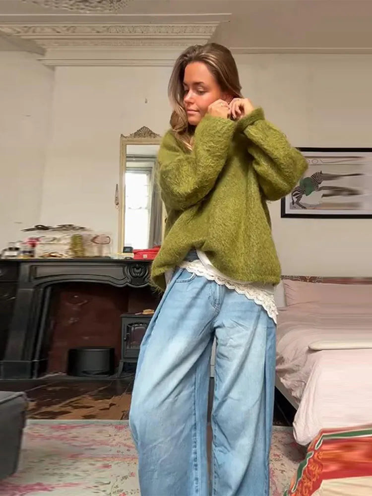 Mora™ Mohair-look Knit – Zacht, Losvallend & Effortlessly Chic