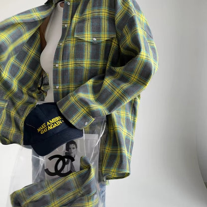 Elin™ Oversized Plaid Shirt – Vintage, Los & Tijdloos Chic