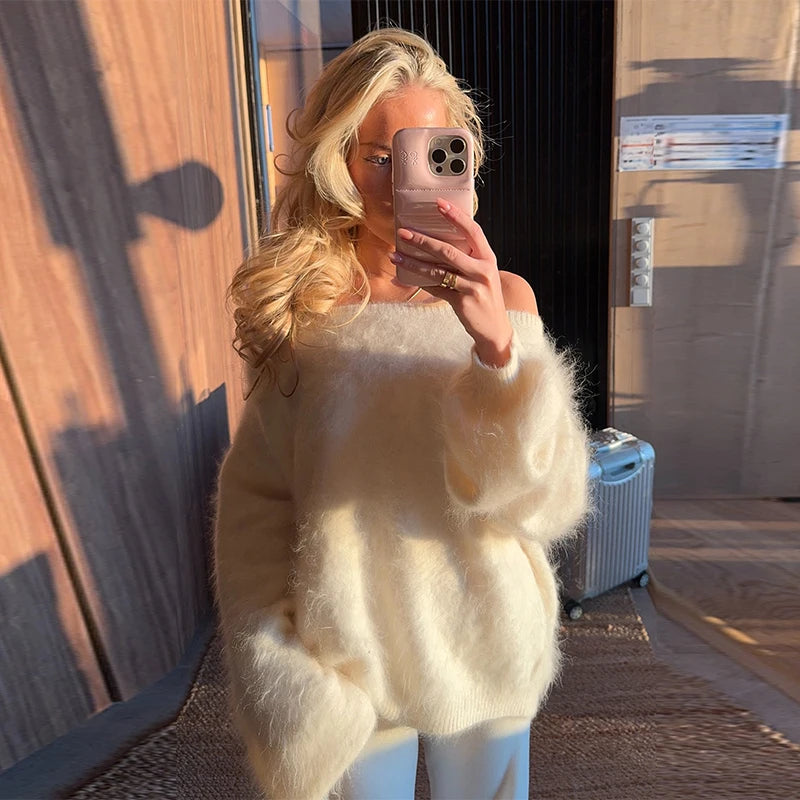 Mora™ Mohair-look Knit – Zacht, Losvallend & Effortlessly Chic