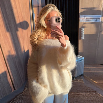 Mora™ Mohair-look Knit – Zacht, Losvallend & Effortlessly Chic