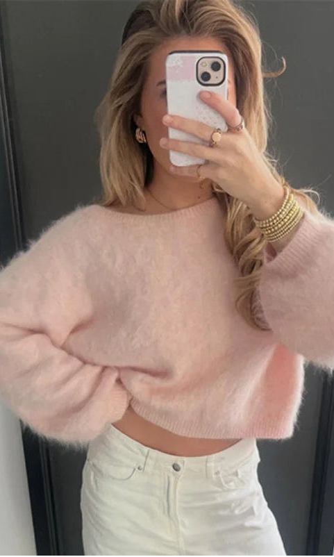 Mora™ Mohair-look Knit – Zacht, Losvallend & Effortlessly Chic