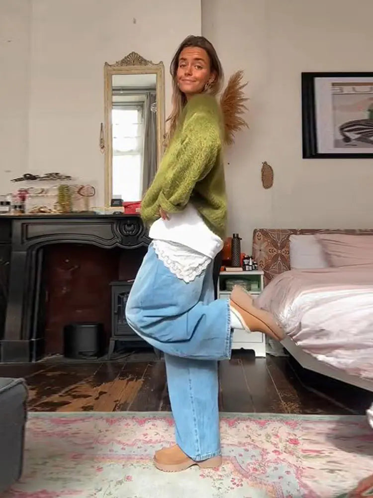 Mora™ Mohair-look Knit – Zacht, Losvallend & Effortlessly Chic