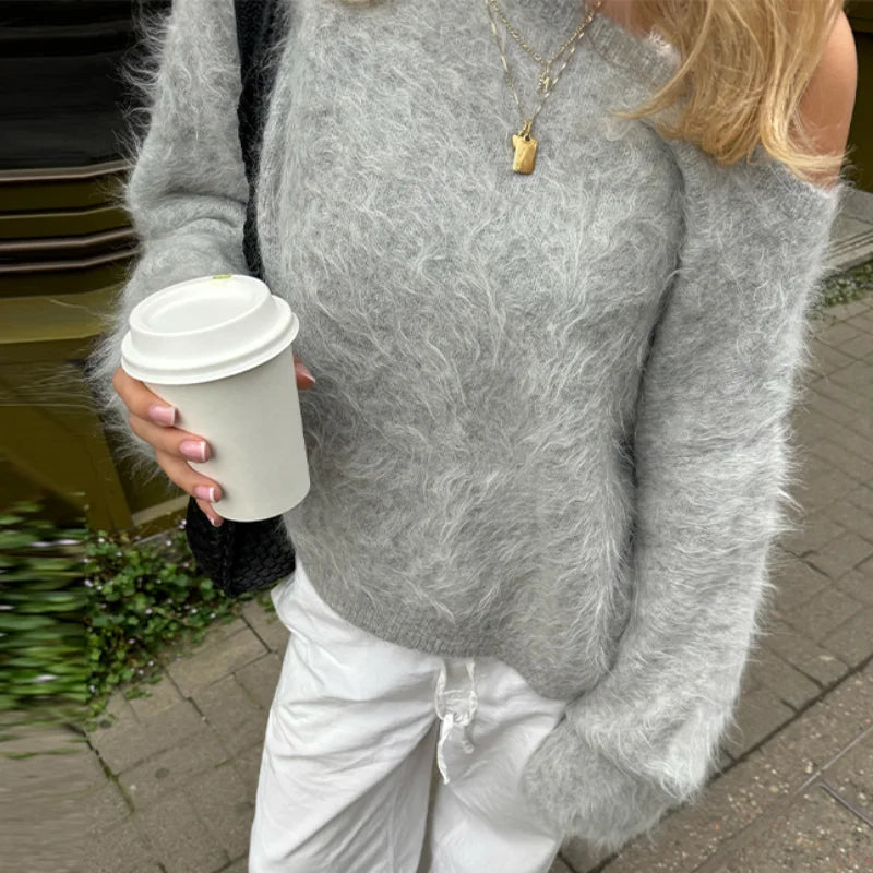 Mora™ Mohair-look Knit – Zacht, Losvallend & Effortlessly Chic