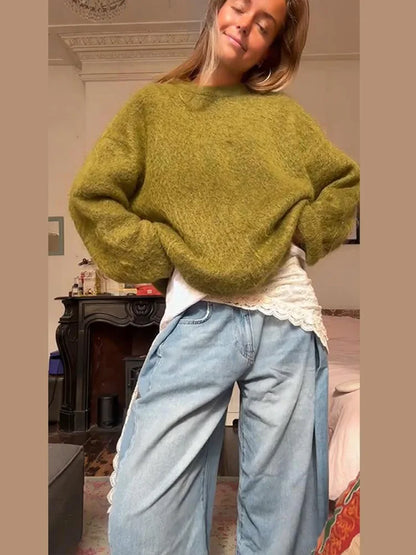 Mora™ Mohair-look Knit – Zacht, Losvallend & Effortlessly Chic