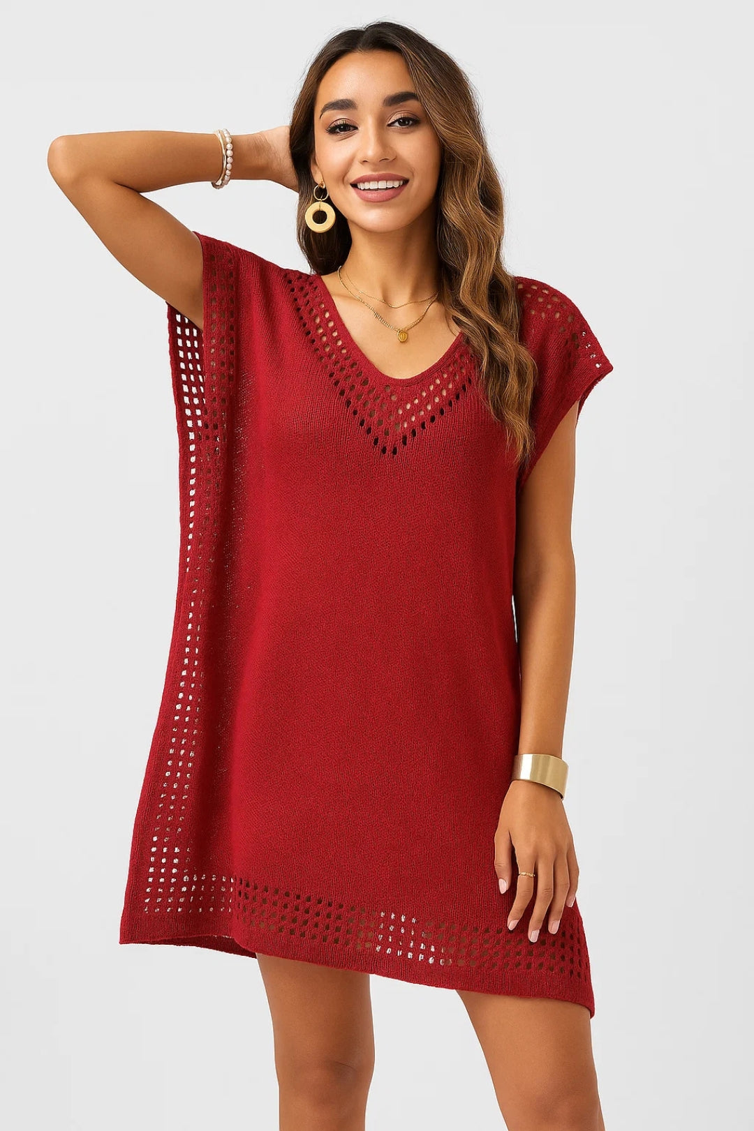 Gehaakte strandtuniek | Opengewerkt design | Luchtige, casual stijl