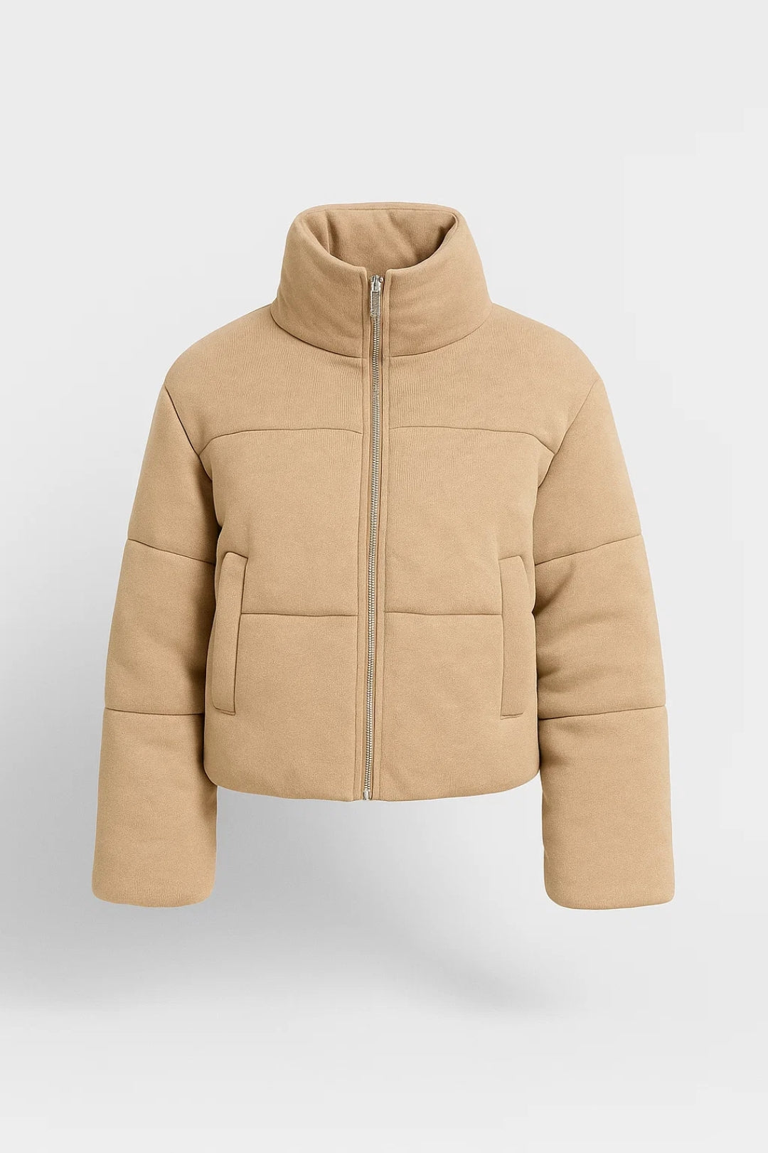 Korte Damesjas | Rechte Snit met Hoge Kraag | Minimalistisch en Warm