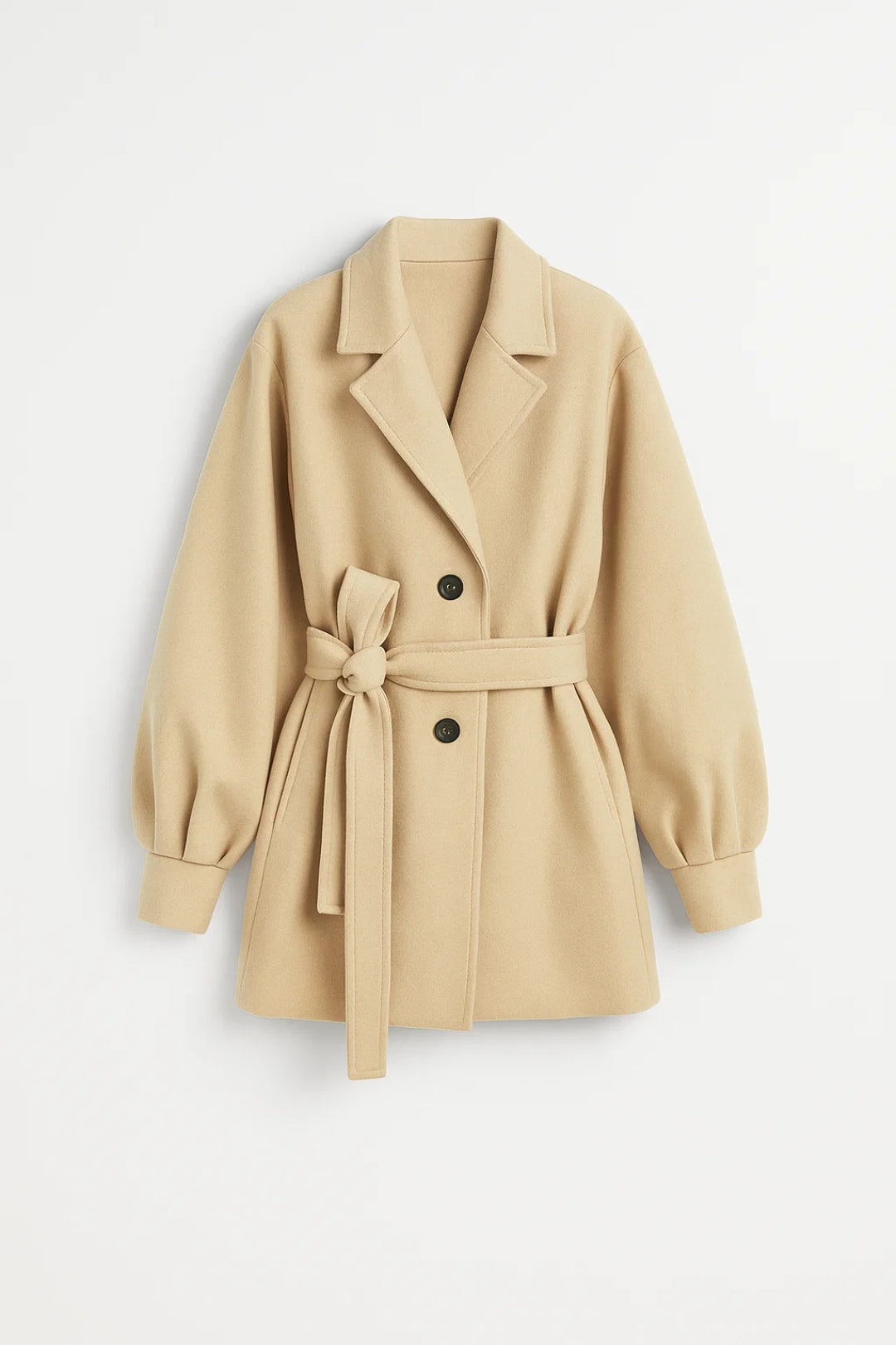 Elegante Damesjas | Middellang Model met Strikceintuur | Tijdloos en Vrouwelijk