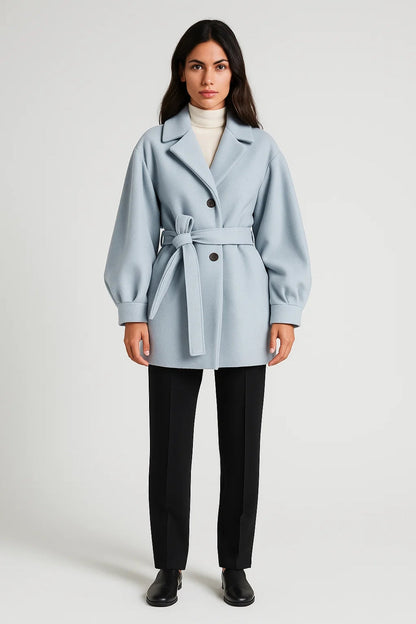 Elegante Damesjas | Middellang Model met Strikceintuur | Tijdloos en Vrouwelijk