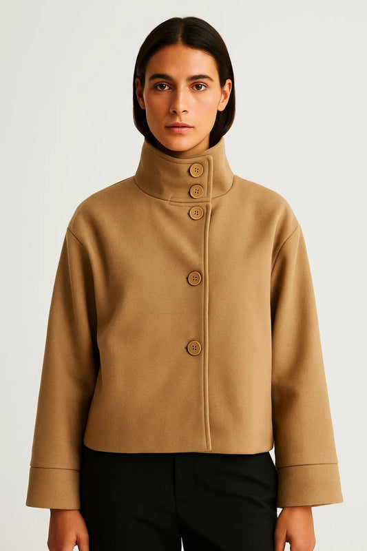 Cropped Jassen Collectie | Damesjas met Hoge Kraag en Knoopsluiting | Lichtgewicht en Ademend