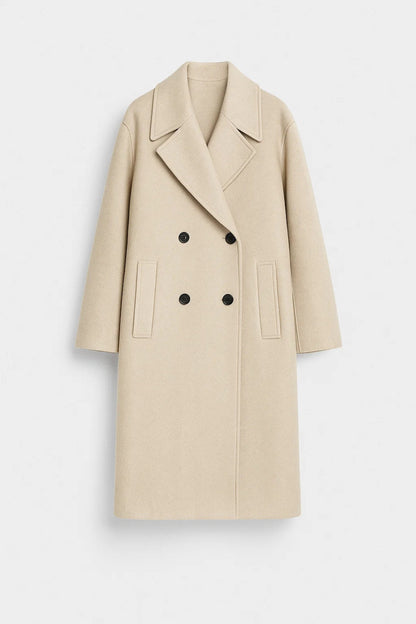 Lange Jassen Collectie | Damesjas met Dubbele Knoopsluiting en Brede Revers | Lichtgewicht en Ademend