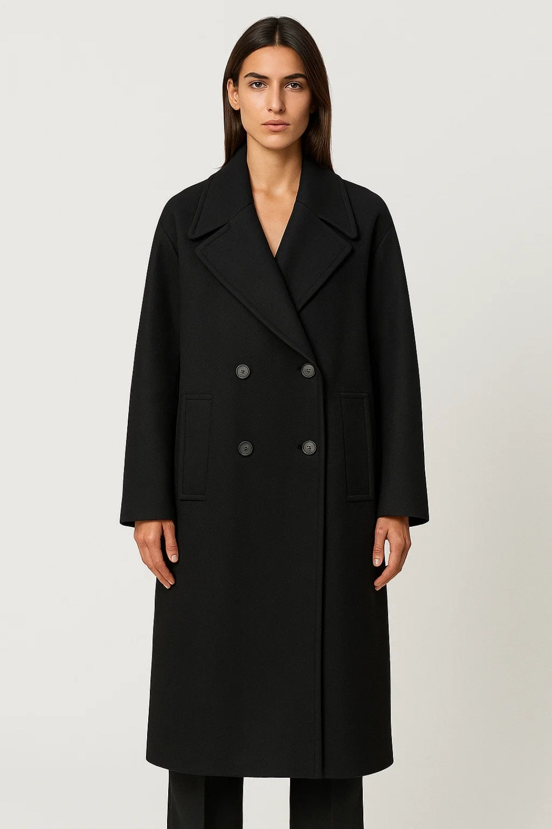 Lange Jassen Collectie | Damesjas met Dubbele Knoopsluiting en Brede Revers | Lichtgewicht en Ademend