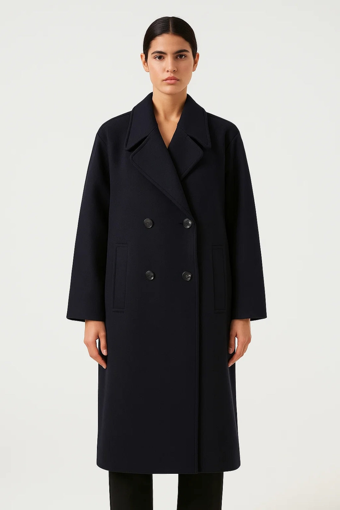 Lange Jassen Collectie | Damesjas met Dubbele Knoopsluiting en Brede Revers | Lichtgewicht en Ademend