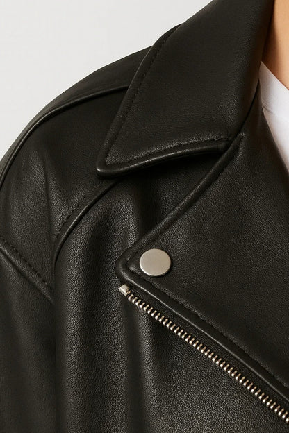 Korte Bikerjas | Zwart met Ritsdetails