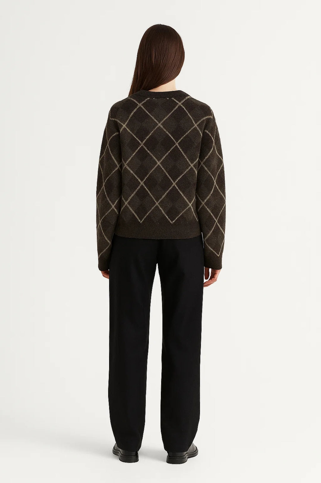 Trui Dames | Klassiek Ruitpatroon en Ronde Hals | Stijlvol en Comfortabel