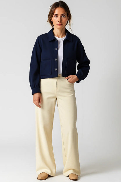 Cropped Jassen Collectie | Damesjack met Opgestikte Zakken | Lichtgewicht en Ademend