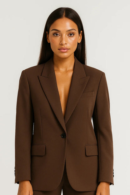 Sartoriale bruine blazer | Klassieke snit met enkelrijige sluiting | Elegant en veelzijdig