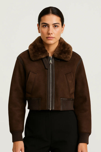 Korte Damesjas | Rechte Snit met Rits | Warme Tijdloze Look