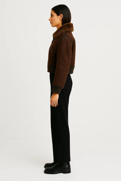 Korte Damesjas | Rechte Snit met Rits | Warme Tijdloze Look