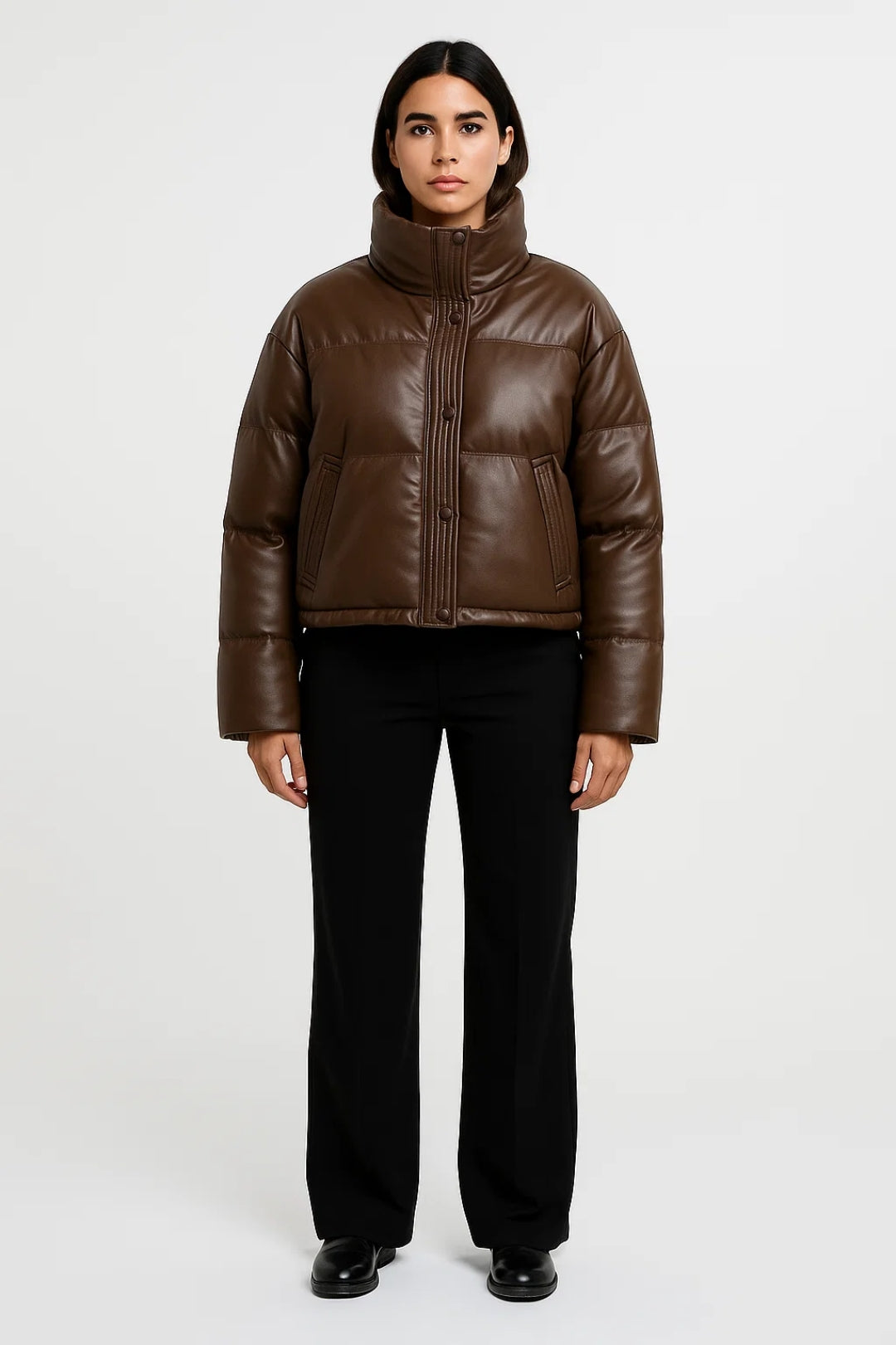 Gewatteerde Damesjas | Hoge Kraag en Verborgen Sluiting | Warm en Modern