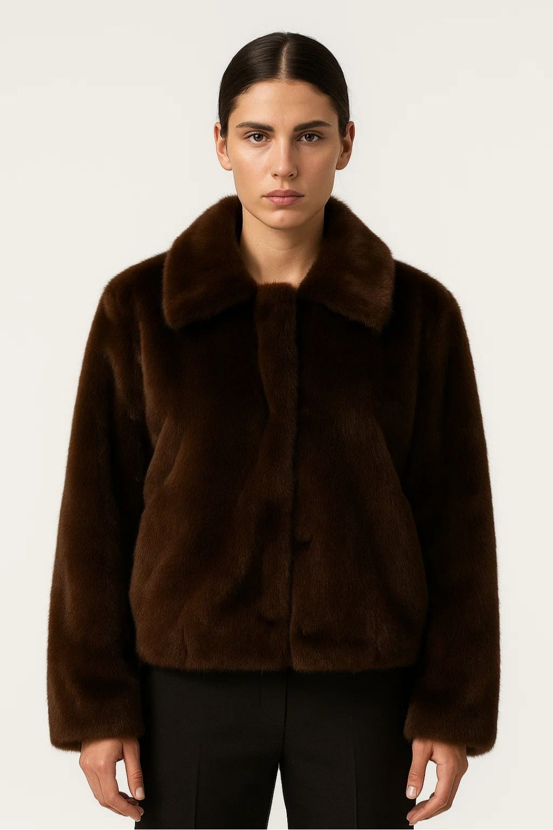 Imitatiebont Jas | Klassiek Model | Donkerbruin