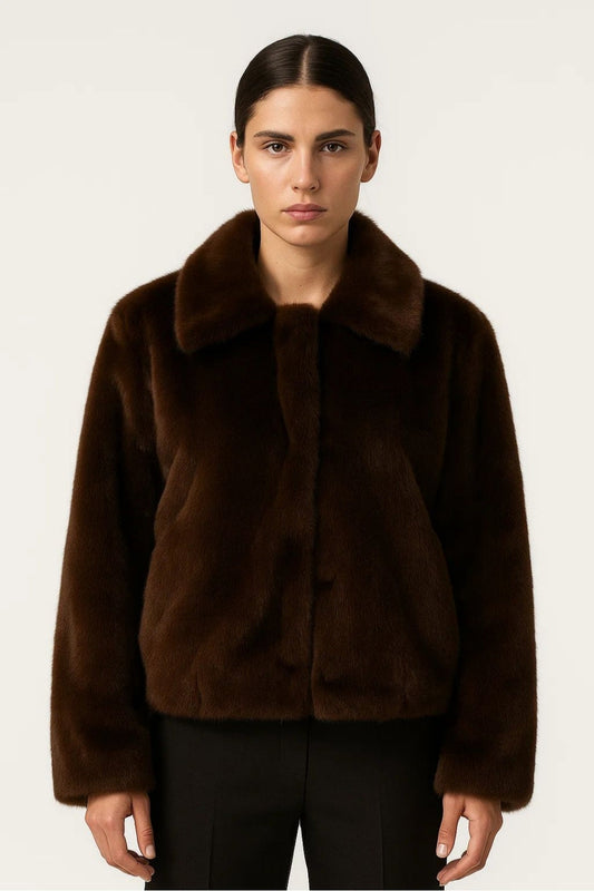 Imitatiebont Jas | Klassiek Model | Donkerbruin