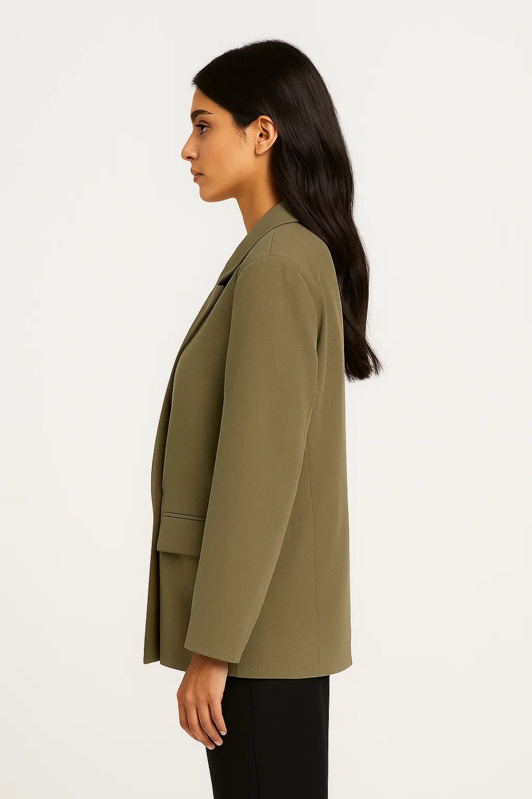 Elegante dubbelrijige blazer | Regular fit | Verkrijgbaar in zwart en olijfgroen