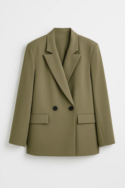 Elegante dubbelrijige blazer | Regular fit | Verkrijgbaar in zwart en olijfgroen