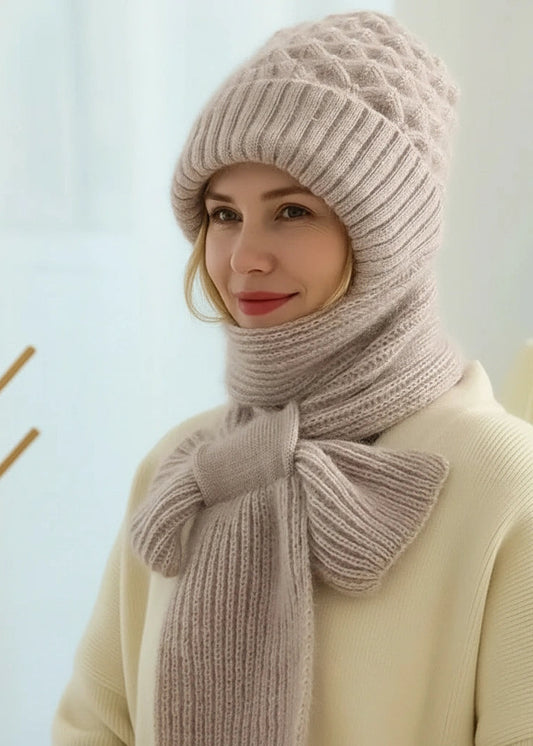 Aurélie™ | Luxe Bonnet & Sjaal Set met Fleecevoering