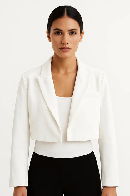 Cropped Blazer | Korte Damesblazer met Klassieke Revers | Modern en Verfijnd