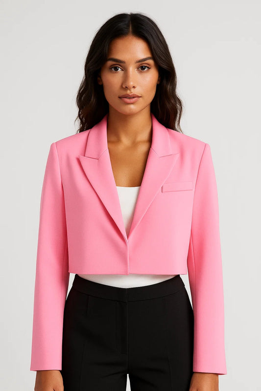 Cropped Blazer | Korte Damesblazer met Klassieke Revers | Modern en Verfijnd