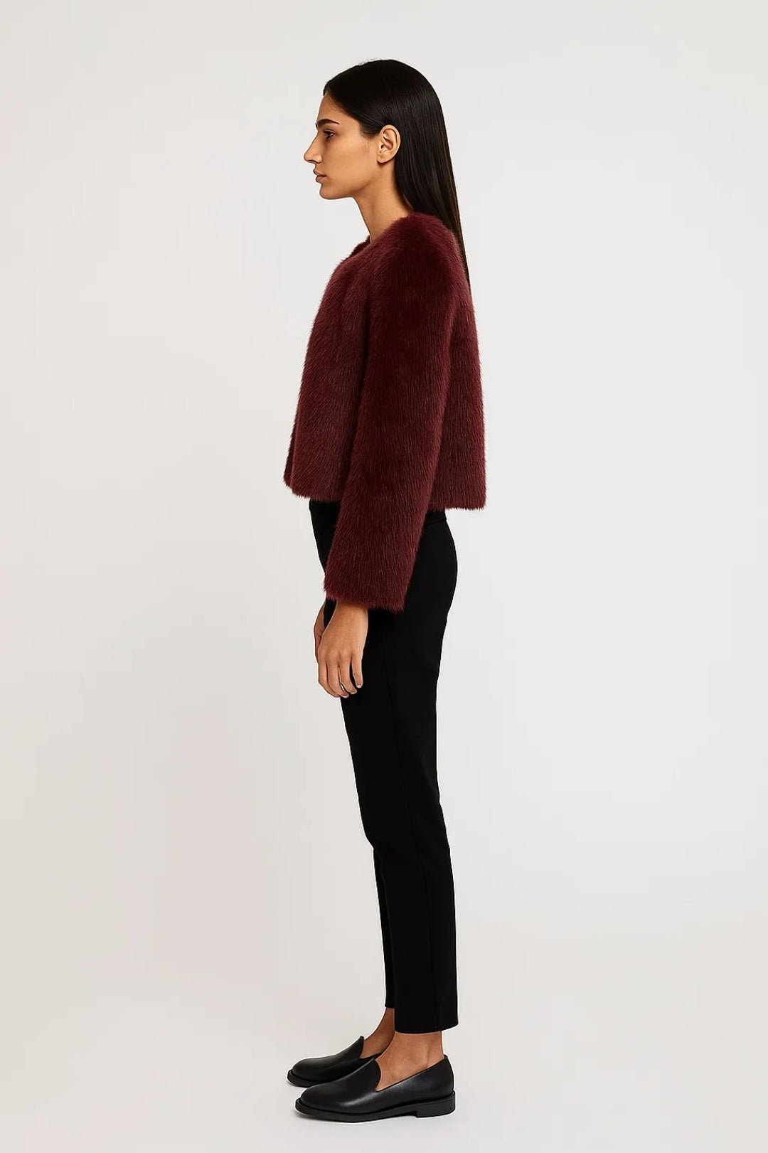 Faux Fur Damesjas | Ronde Halslijn en Rechte Snit | Zacht en Elegant