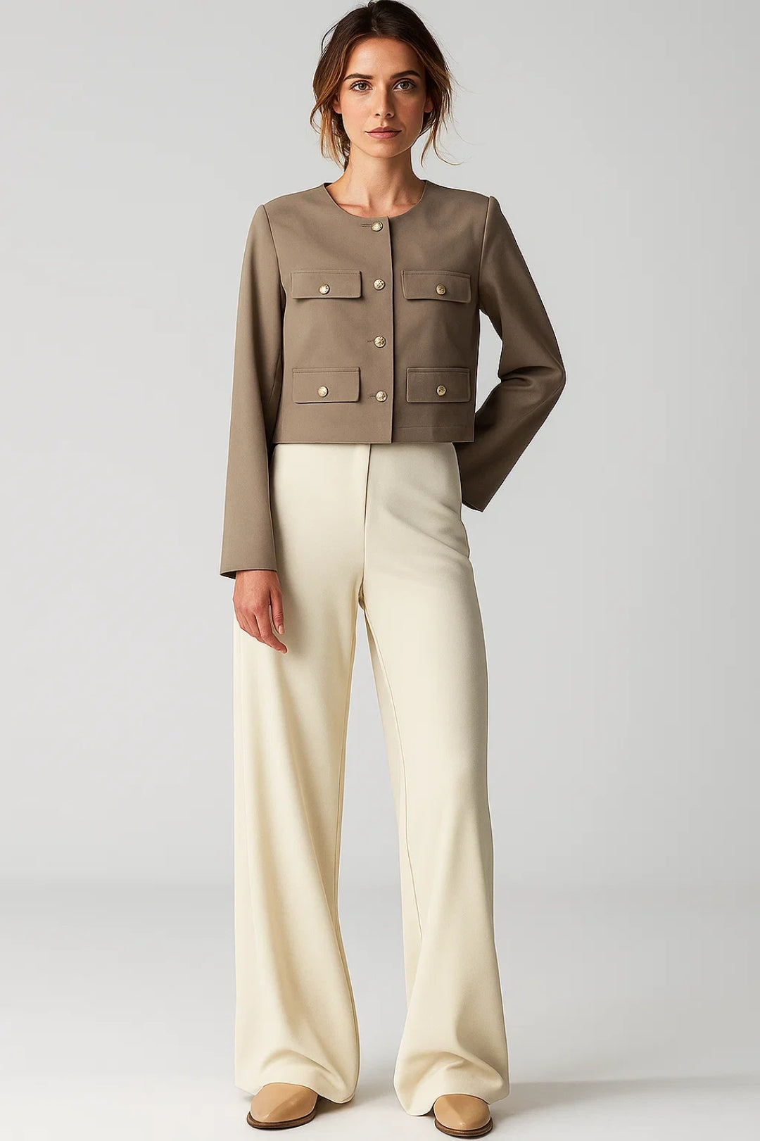 Cropped Blazer | Goudkleurige Knopen