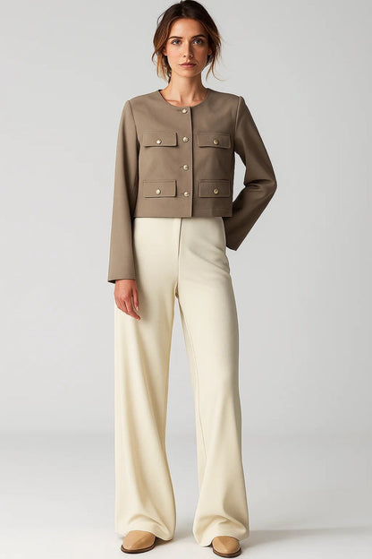 Cropped Blazer | Goudkleurige Knopen