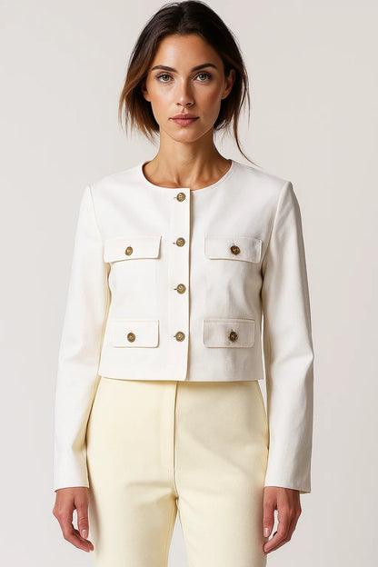 Cropped Blazer | Goudkleurige Knopen