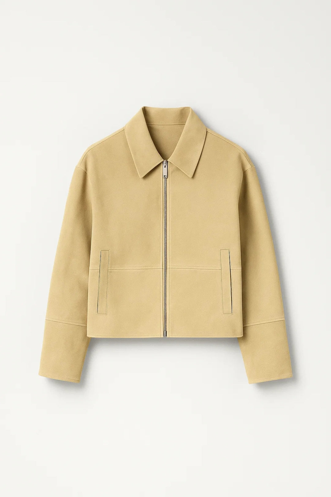 Cropped Damesjas | Rechte Snit met Rits | Minimalistisch en Modern